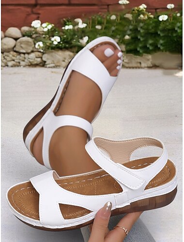  Offene Klettsandalen für Damen – lässige, bequeme Keilsandalen für den Sommer zum Gehen und Reisen