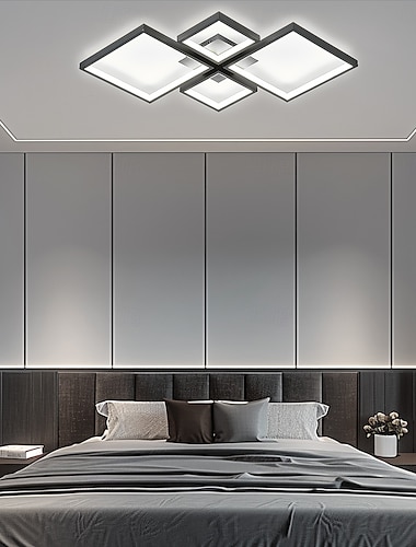 4-Light 73*45/95*68 cm Bimbar Klusterdesign Geometriska former Takbelysning Metall Aluminium Kiselgel geometriska minimalist Målade ytor svart Modern 110-120V 220-240V   4-Light 73*45/95*68 cm Bimbar Klusterdesign Geometriska former Takbelysning Metall Aluminium Kiselgel geometriska minimalist Målade ytor svart Modern 110-120V 220-240V