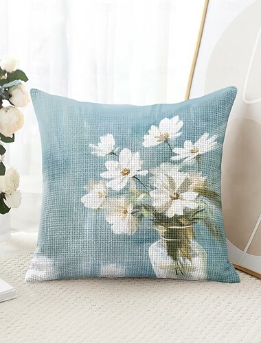 Florale dekorative Wurfkissenbezüge 1PC Weicher quadratischer Sofakissenbezug Kissenbezug für Schlafzimmer Wohnzimmer Sofa Stuhl Frühling Sommer