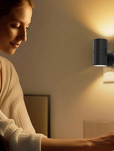  Luces de noche LED enchufables, luz de noche moderna enchufable a la pared, luz del anochecer al amanecer, sensor de luz, lámpara de pared regulable para pasillo, dormitorio, escalera