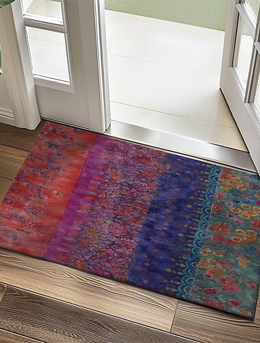  Floral Ethische Fußmatte Küchenteppich Bodenteppich Rutschfeste Fläche Ölbeständiger Teppich Innen- und Außenteppich Schlafzimmer Dekor Badezimmermatte Eingangsteppich Frühling Sommer
