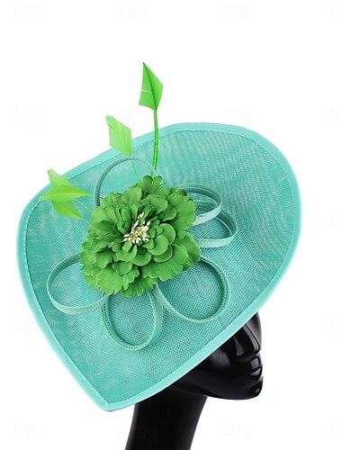  Copricapo Cappello Fedora in Sinamay Corse Vintage Carino con Piume Copricapo Fiori Accessori per Capelli