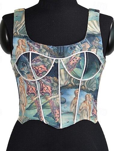  Retro Antiguo Medieval Renacimiento Faja Chaleco corpiño Floral Jacquard Mujer Celta Fantasía Víspera de Todos los Santos Carnaval Fiesta Casual Diario LARP Adulto Faja