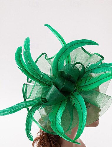  Vestimenta de Cabeza Pluma Sombrero de fieltro Boda Cumpleaños Fiesta de Noche Fiesta de Té Carrera de caballos Elegante Vintage Estilo lindo Con Pluma Celada Sombreros