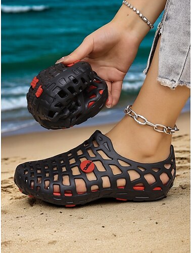  Chaussures de plage respirantes et ajourées pour femmes - Chaussures aquatiques légères à enfiler pour la plage et les activités de plein air