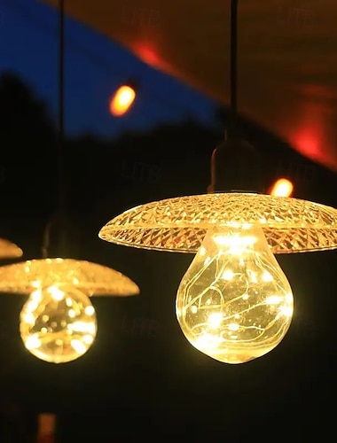  1 lámpara LED solar para exteriores, impermeable, ideal para patio, jardín, balcón, boda, fiesta, jardín, camping, decoración.