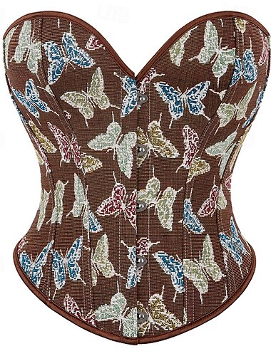 Rokoko Brustkorsett Maskerade Überbrustkorsett Cosplay Bauchkontrolle Push-Up Jacquard Jacquard Damen königlich Maskerade Party Karneval von Venedig Erwachsene Korsett