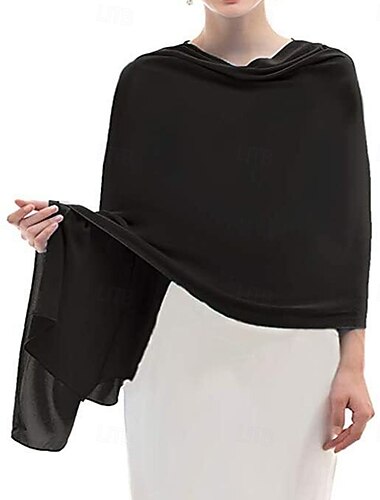  Women's Wrap Elegant Sleeveless Chiffon Wedding Wraps With Pure Color For Party Spring & Summer