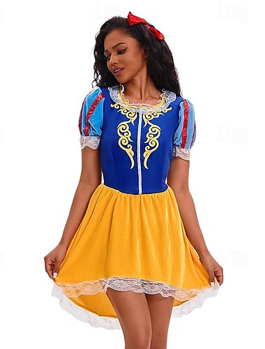 Albă ca Zăpada Prințesă Rochii Costum cosplay de film Costum de carnaval Costum sexy Îmbrăcați-vă Film Cosplay for Pentru femei Adulți Halloween Carnaval Ziua Mondială a Cărții Performanță Petrecere