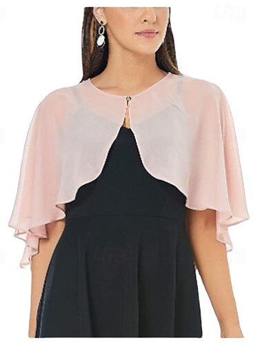  châles femmes wrap boléro haussement d'épaules manteaux / vestes élégant protection solaire manches courtes mousseline de soie mariage wraps avec couleur pure pour le printemps formel &robe d'automne