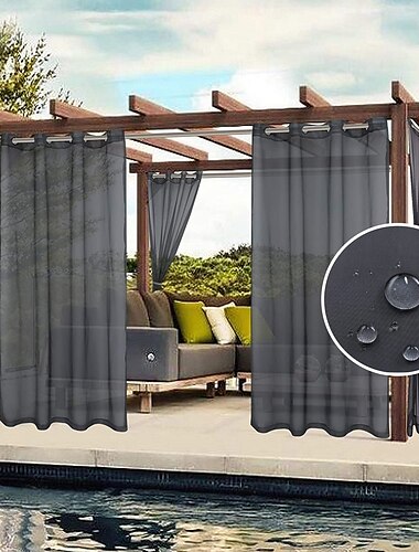  waterdichte outdoor gordijn privacy, schuifdeuren terras gordijn boerderij gordijnen, pergola gordijnen doorvoertule voor tuinhuisje, balkon, veranda, feest, hotel, 1 paneel