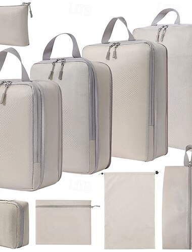  Kompressions-Reise-Packwürfel-Set zur Gepäckaufbewahrung und platzsparenden Rucksack-Organizer, Digital, Toilettenartikel, Make-up, Kleidung, Schuhe, Reisetaschen