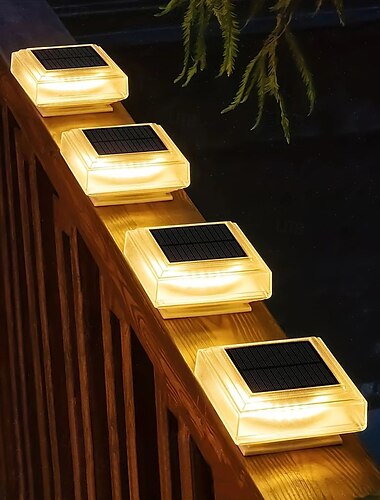  1 lámpara solar LED para exteriores, luz de suelo para patio, 30 LED, para postes de madera, escaleras, aceras, jardines, patios, iluminación exterior impermeable, decoración.