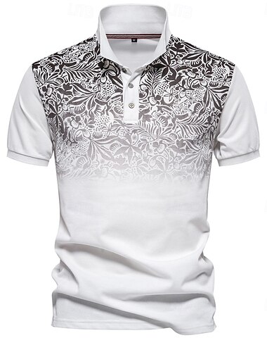  Herren Polo Strick-Polopullover Formell Arbeit Umlegekragen Kurzarm Blumen Knöpfe Drucken Frühling Denim Blue Weiß Marineblau Grün Khaki Hellblau Polo