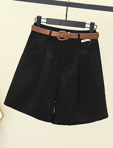  Damen Shorts Stoffhosen Mode Streetwear Kurz Natürliche Taille Einfach Tasche Außenbereich Bequem Straße Ausgehen Schwarz Weiß Khaki Sommer Normale Passform