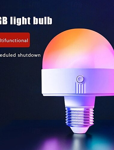  E27 wiederaufladbare intelligente LED-Glühbirnen mit Fernbedienung, batteriebetriebene Glühbirnen, dimmbare 3-Timer-RGB-LED-Glühbirne für Wandleuchten, Notglühbirne