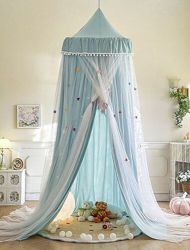  Kinderbett Baldachin Doppellagiger Baldachin für Bett Babyzimmer Babybett Zelt Mückennetz für Mädchen Jungen