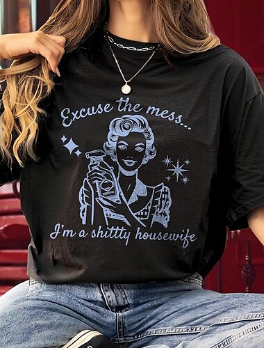  T-Shirt-Ärmel T-Shirt Retro Poster Retro-Mädchen Grafik Für Herren Damen Unisex Erwachsene Maskerade Heißprägen Casual