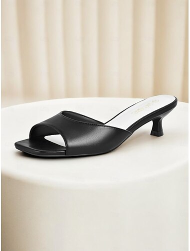  klassieke open teen kitten heel muiltjes voor dames – elegante instapsandalen voor op kantoor en voor feestjes