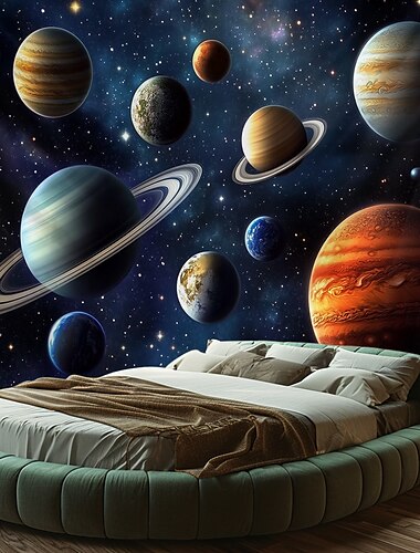  Planet Universum Hängeteppich Wandkunst Große Teppich Wandmalerei Dekor Fotohintergrund Decke Vorhang Zuhause Schlafzimmer Wohnzimmer Dekoration