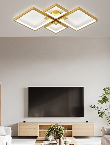  4-flammig 73*45/95*68 cm Dimmbar Cluster-Design Geometrische Formen Deckenleuchten Metall Aluminium Silikagel Geometrisch Minimalistisch Lackierte Oberflächen Schwarz Modern 110-120V 220-240V
