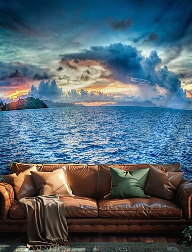  Landschaft Ozeanblick hängender Wandteppich Wandkunst großes Wandteppich-Mural-Dekor Fotografie Hintergrunddecke Vorhang Heim Schlafzimmer Wohnzimmer Dekoration