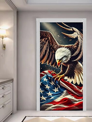  4. Juli Unabhängigkeitstag Türdekorationen Türabdeckungen amerikanischer Tür Wandteppich Türvorhang Dekoration Hintergrund Innen/Außen Türbanner für Haustür Bauernhaus