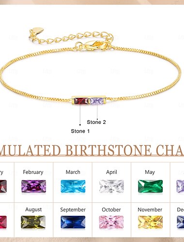  Pulsera de Piedra de Nacimiento Personalizada Mejor Regalo para Mamá Joyería con Piedra de Nacimiento de un Ser Querido para el Día de la Madre o Aniversarios