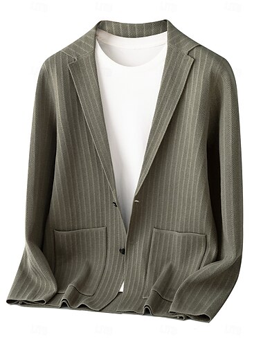  Herren-Blazer aus Wolle, Jacke, Pullover, Mantel, Schule, formelle Hochzeit, elegant, warm, Frühling, Herbst, Wolle, Nylon, einfarbig, Jacquard, mehrere Taschen, bequem, einreihig, Zwei-Knopf-Blazer, schwarz, dunkelgrau, Armeegrün