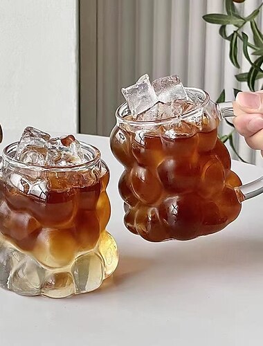  druvformad glasmugg, kopp med hög borosilikatglas med handtag, mjölk, kaffe, te, frukostdryck