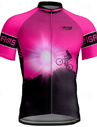 Hombre Maillot de Ciclismo Manga Corta Bicicleta Camiseta Maillot con 3 bolsillos traseros MTB Bicicleta Montaña Transpirable Secado rápido Diseño Anatómico Capilaridad Rojo tinto Amarillo Rojo