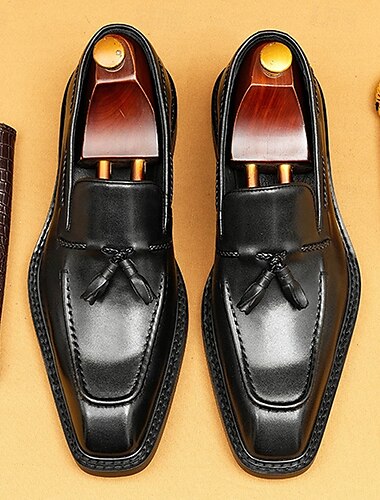  Handgefertigte Loafer aus echtem Leder für Herren – hochwertige, braune Slipper mit Quaste für Kentucky Derby, Business- und formelle Anlässe