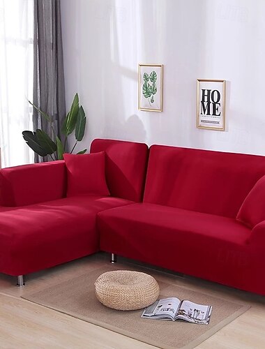  Housses de canapé de couleur unie, anti-poussière, toutes puissantes, housse de canapé extensible, housse de canapé en tissu super doux avec une taie d'oreiller gratuite (chaise/causeuse/3 places/4