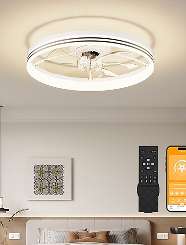  50 cm Regulável Ventilador de teto Metal Acrílico LED Moderno 220-240V