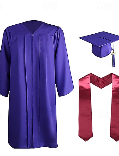  Abschlusskappe und Talar 2025 Set mit Quaste Abschlussstolen für High School College Bachelor