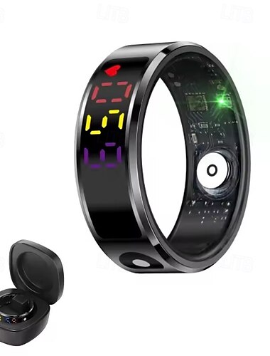  r12 スマートリング メンズ レディース LED ディスプレイ スクリーン ギフト リング 心拍数 血中酸素モニター マルチスポーツモード