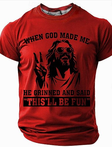  Easter Men's Jesus T Shirt Short Sleeve T shirt 3D Print Crew Neck Shirt Designer Casual Party Holiday Red Green Gray Summer Spring Clothing Apparel S M L XL XXL XXXL