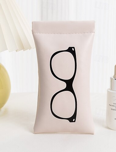 Bolsa de almacenamiento para gafas de sol, bolsa de maquillaje de viaje con cierre automático, estuche portátil de PU para gafas, lápiz labial &almacenamiento misceláneo
