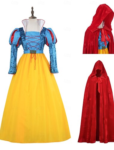  Snövit Prinsessa Fe Hembiträde Klänningar Balklänning Film Cosplay kostym Klä upp Film-cosplay for Dam Vuxna Halloween Karnival Världsbokdagen Prestanda Fest
