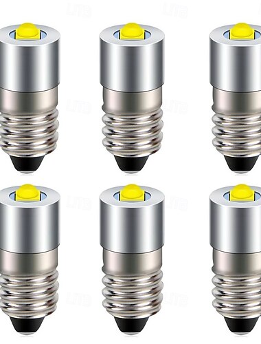  6 Stück Taschenlampen-LED-Lampen, Lichtquelle, P13.5s, BA9s, E10, LED-Lampe, 3 W, Plug-in-Licht, hohe Helligkeit, kleine Glühbirne, 3 V, 6 V, 12 V, 24 V, 1 LED-Perle, 3535, warmweiß