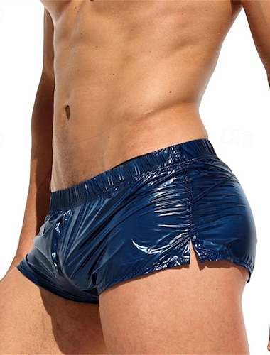  Hombre 1 pc Boxer Boxers Cintura elástica Nailon Transpirable Suave Cómodo Plano Tiro Medio Azul Marino