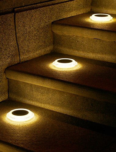  4 luces LED solares para exteriores, focos de suelo para paisajismo, 16 LED, disco solar, para jardín, caminos, patios, pasarelas, iluminación de césped.