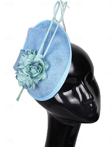  Copricapo Cappello Fedora in Tulle Effetto Lino Vintage Carino con Copricapo floreale