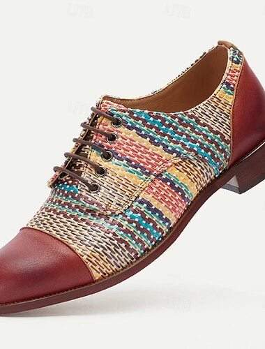  mehrfarbige Oxford-Schuhe aus gewebtem Nylon für Herren – handgefertigte Schnürschuhe für formelle und legere Anlässe
