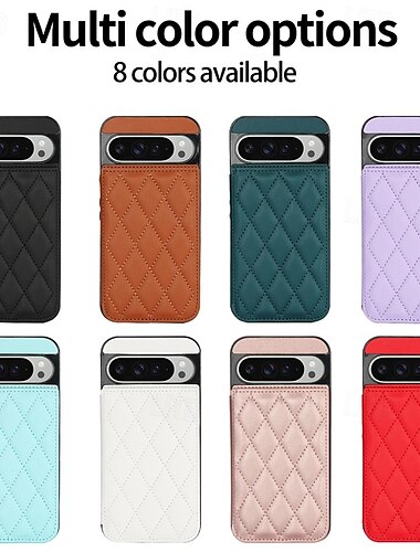 هاتف غطاء من أجل غوغل بكسل 9 برو بيكسل 9 برو اكس ال Pixel 8 Pro Pixel 8 غطاء خلفي مع حامل فتحة لبطاقة ضد الصدمات مكتب  /  الأعمال TPU جلد PU