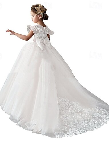  Ballkleid Knie-Länge Blumenmädchenkleid Quinceanera Gefrorene Elsa Mädchen Süßes Ballkleid Tüll mit Gerafft Königlicher Stil Ballettröckchen Fit 3-16 Jahre