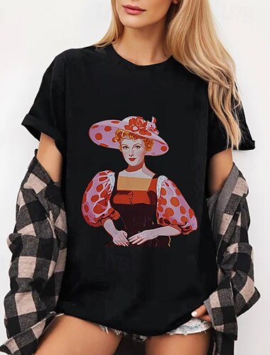  Trička Tričko Retro plakát Retro dívka Grafika Pro Dámské Dospělé Plesová maškaráda Horká ražba Běžné / Denní