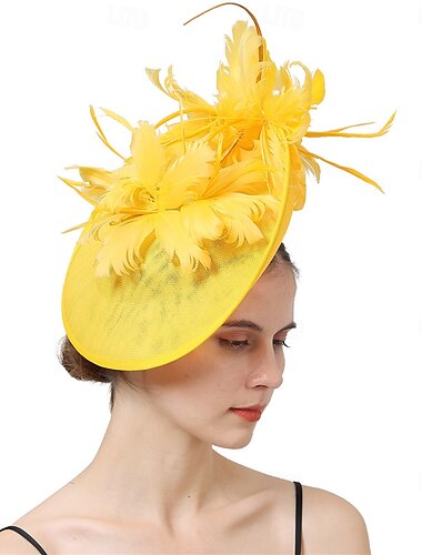  Cappelli Organza Matrimonio Corsa di Cavalli Vintage Con Piuma Copricapo Copricapo