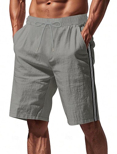  Herren Sportliche Shorts Shorts Laufshorts Freizeitshorts Tasche Kordelzug Seitenstreifen Einfach Atmungsaktiv Schnelltrocknend Knielang Sport im Freien Täglich Fitnessstudio Mode Streetwear Schwarz