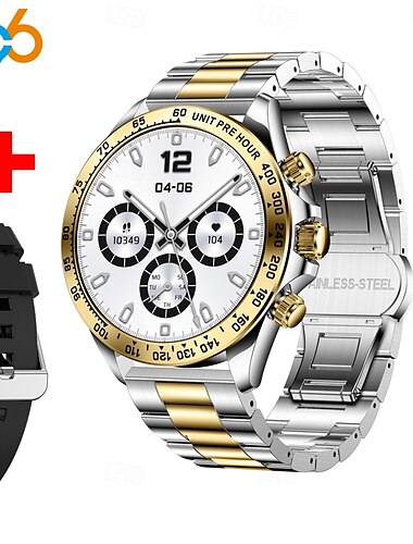  696 AK63 Smartwatch 1.43 Zoll Smartwatch Fitnessuhr Bluetooth EKG + PPG Schrittzähler Anruferinnerung Kompatibel mit Android iOS Damen Herren Freisprechanlage Nachrichterinnerung IP 67 46mm